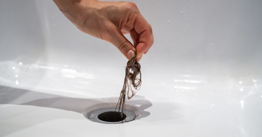 pulling hair out of drain